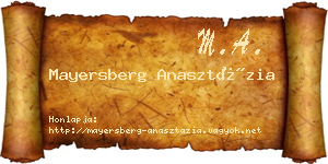 Mayersberg Anasztázia névjegykártya